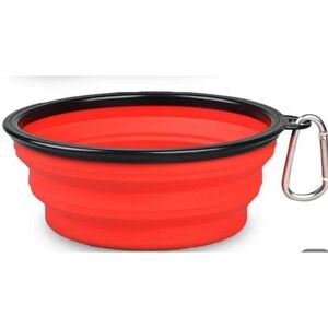 Reusable travel water bowl compacts disc shape save space green blue dog